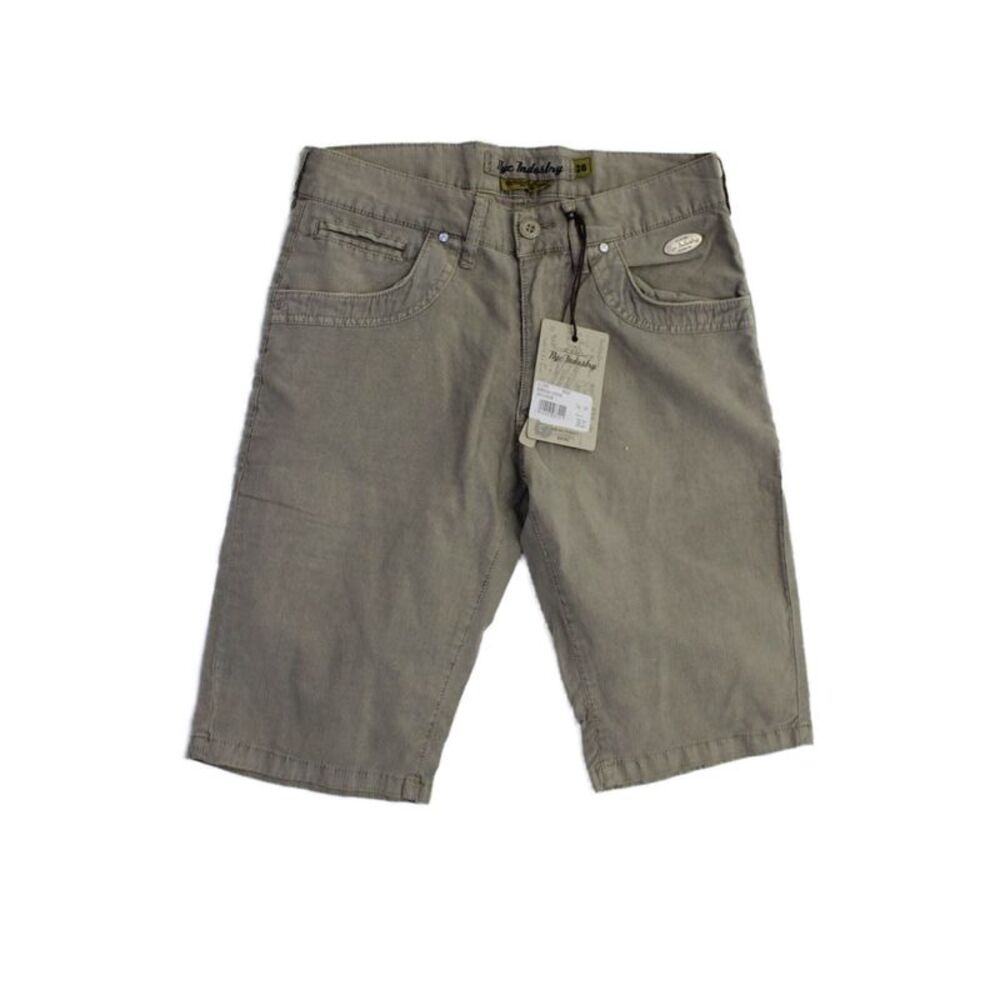 NYC Industry Mens Cotton Ribbed Buttoned Zipped Causal Shorts Beige Size EUR 26